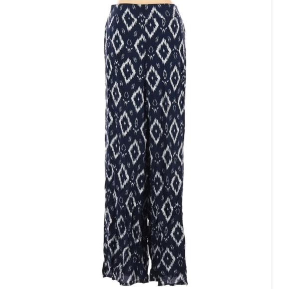 Womens Maurices Blue Pants Size Small Pull On Elastic Back Navy Blue White Guazy - Picture 1 of 4